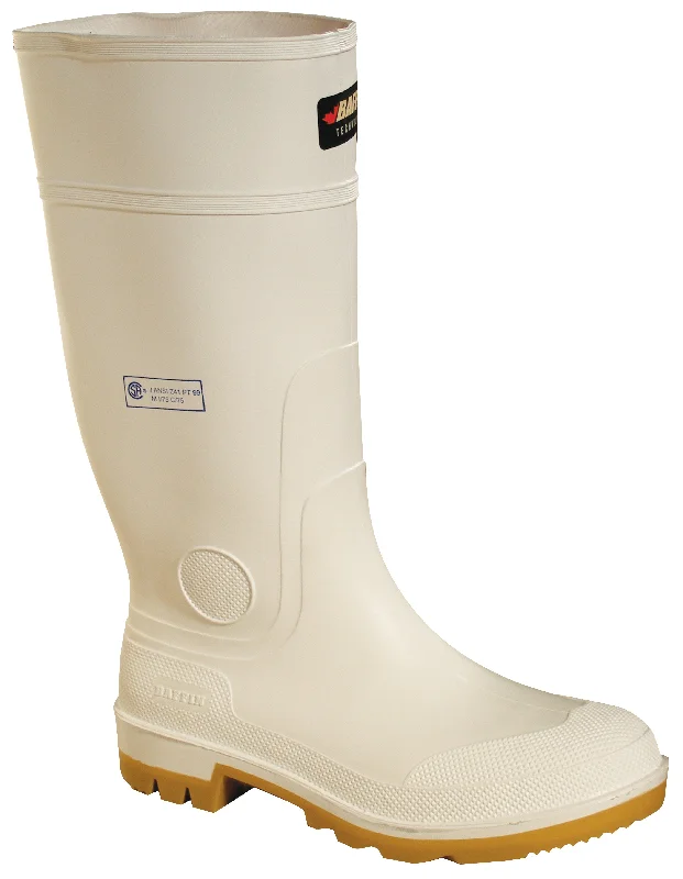 Men's work & safety boots with a removable insole for easy cleaningWhite Bully Boots with Steel Toe | 15" Men's work & safety boots with a removable insole for easy cleaningWhite Bully Boots with Steel Toe | 15"