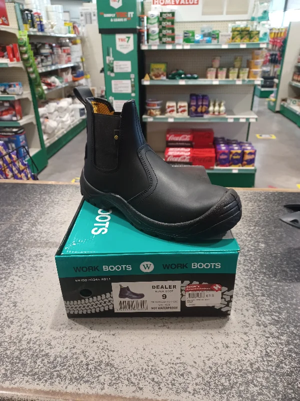 Men's work & safety boots with a high - traction lug pattern for uneven groundWestaro Dealer Black Safety Boots Men's work & safety boots with a high - traction lug pattern for uneven groundWestaro Dealer Black Safety Boots