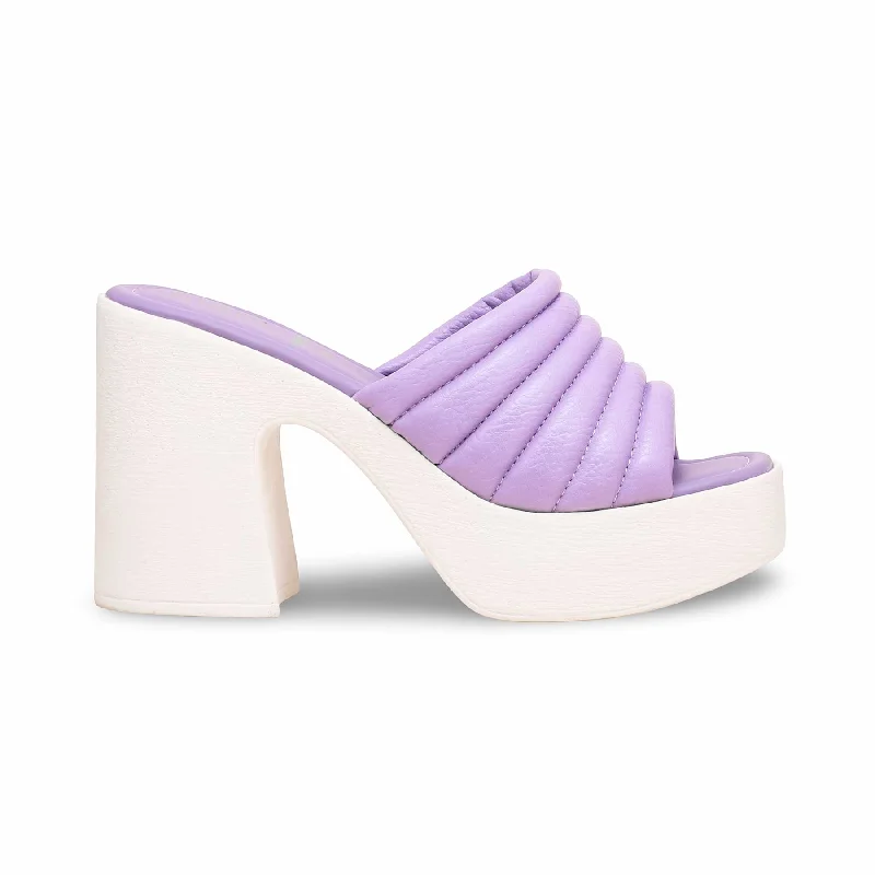 Men's slippers with a stretchy side panel for a better fit Purple Formal Slipper PU0415