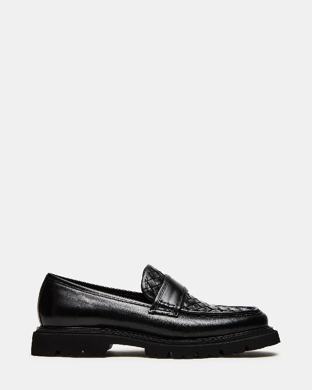 Men's loafers with a moc - toe design Men's loafers with a moc - toe design STRAND BLACK LEATHER Men's loafers with a moc - toe design Men's loafers with a moc - toe design STRAND BLACK LEATHER