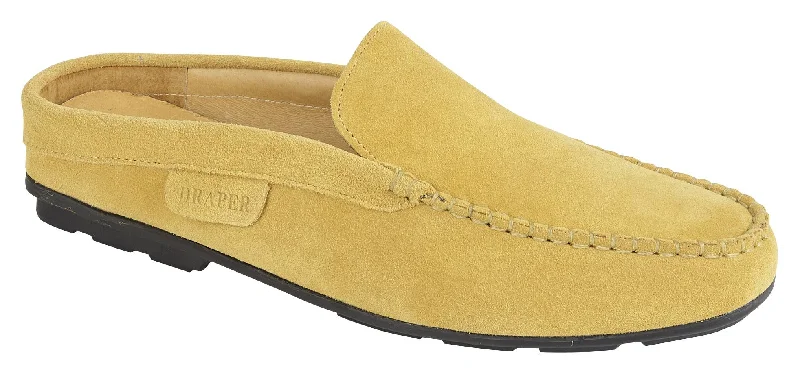 Men's slippers with a breathable fabric upper STEPH - MUSTARD SUEDE