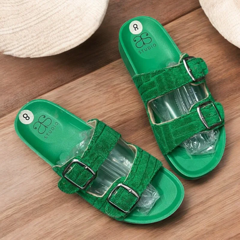 Men's slippers with a non - slip outsole for safety 2 strap slipper