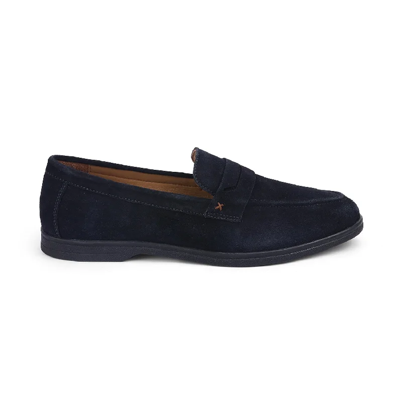 Men's loafers with a leather lining for comfort Men's loafers with a leather lining for comfort Tresmode Veni Navy Men's Suede Leather Loafers