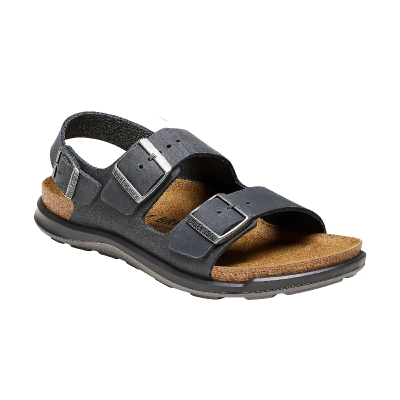 Men's sandals with a buckle closure Men's sandals with a buckle closure Milano Cross Town Black Oiled Leather Men's sandals with a buckle closure Men's sandals with a buckle closure Milano Cross Town Black Oiled Leather