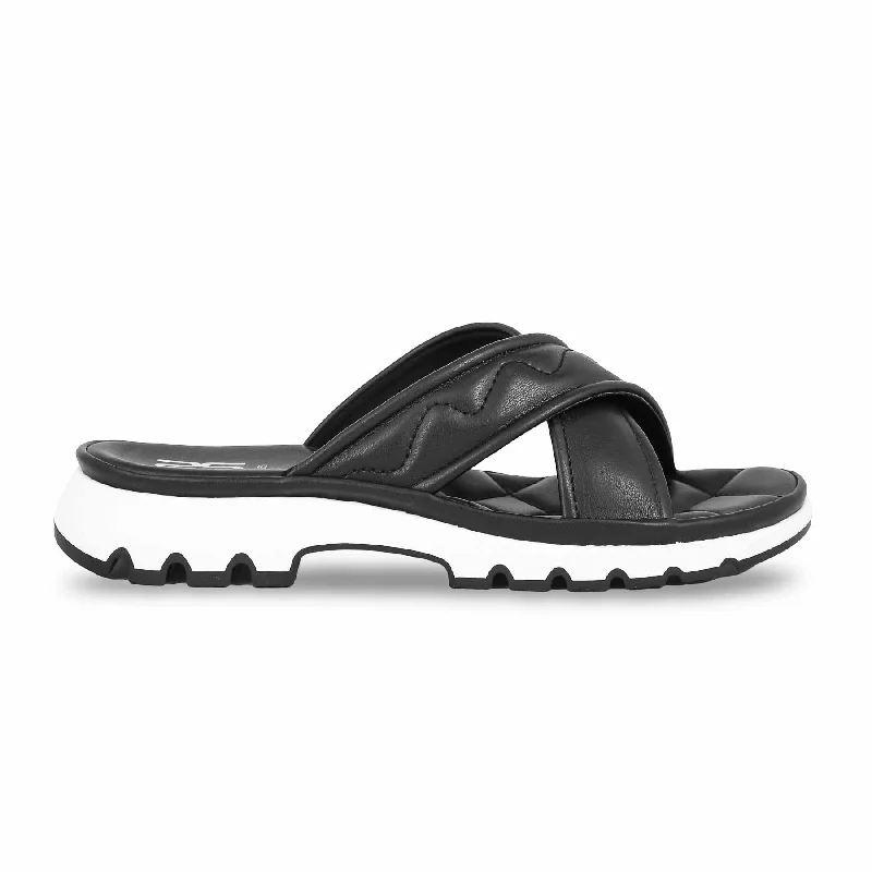 Men's slippers with a removable insole for cleaning Black Formal Slipper PU0356