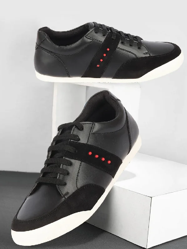 Men's casual shoes with a low - profile design Men Black Classic Super Light Upper Soft Suede Leather Strap Lace Up Sneakers Shoes