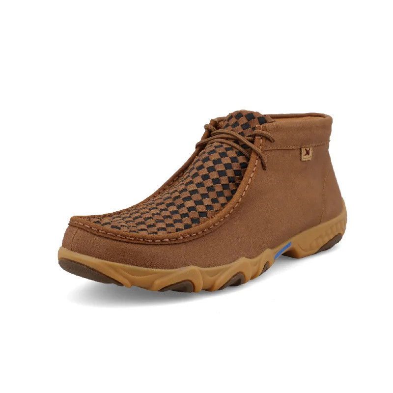 Men's casual shoes with a logo patch on the tongue Twisted X Men's Chukka Driving Moc in Gingerbread & Black Men's casual shoes with a logo patch on the tongue Twisted X Men's Chukka Driving Moc in Gingerbread & Black