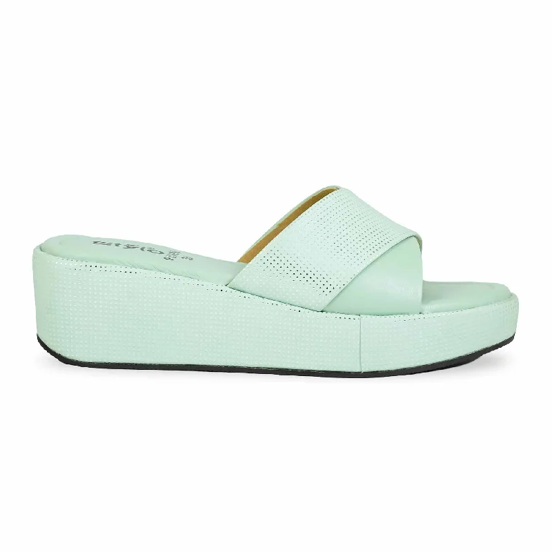 Men's slippers with a padded collar for comfort PISTAGREEN Platform Heel Slipper PU0489 Men's slippers with a padded collar for comfort PISTAGREEN Platform Heel Slipper PU0489