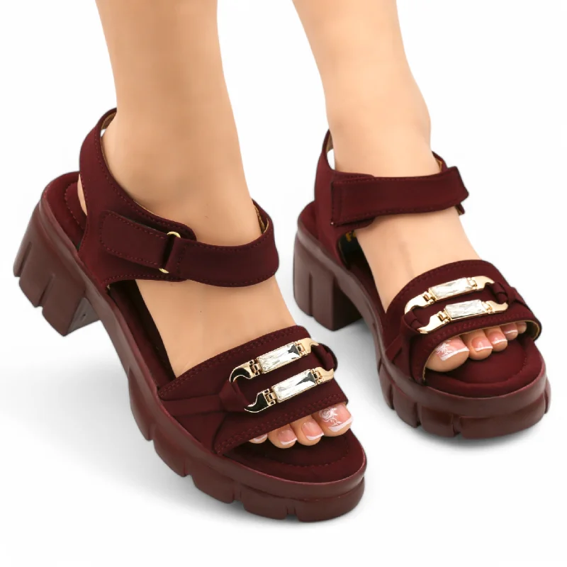 Leather men's slippers with a mule style M0559 block heel