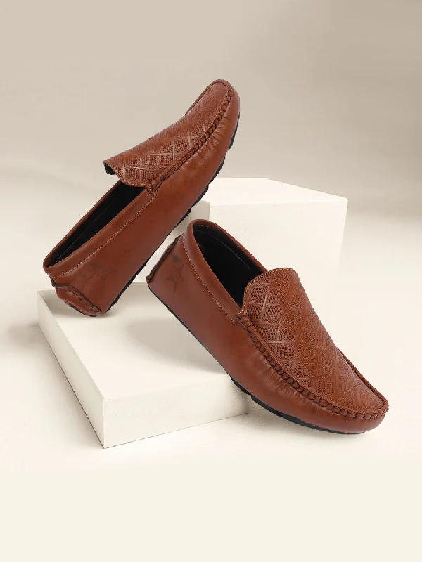 Men's casual shoes with a metallic trim Men Tan Textured Design Casual Classic Slip On Driving Loafer and Moccasins Men's casual shoes with a metallic trim Men Tan Textured Design Casual Classic Slip On Driving Loafer and Moccasins