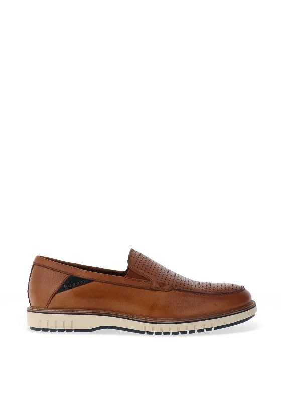 Men's casual shoes with a thick sole for added height Bugatti Slip-On Loafers, Cognac Men's casual shoes with a thick sole for added height Bugatti Slip-On Loafers, Cognac