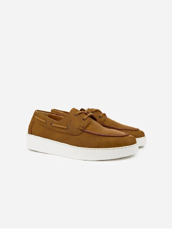 Men's leather loafers with a penny slot Men's leather loafers with a penny slot Oca Men's Vegan Suede Boat Shoes | Tan