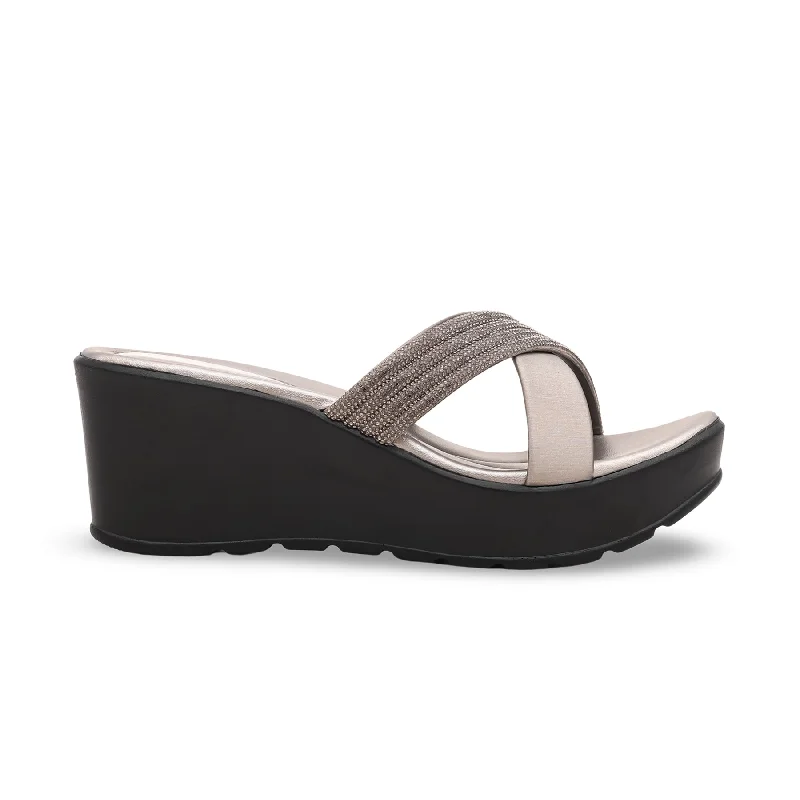 Men's slippers with a padded footbed for all - day comfort Grey Formal Slipper PU0045