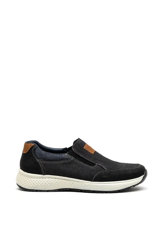Men's casual shoes with a padded heel for comfort Rieker Mens Casual Slip On Shoe, Black Men's casual shoes with a padded heel for comfort Rieker Mens Casual Slip On Shoe, Black