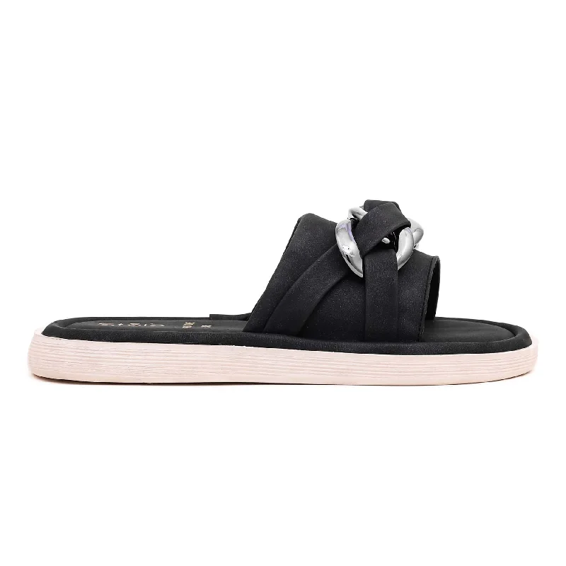 Men's slippers with a pointed toe for a stylish appearance Black Formal Slipper FR8108