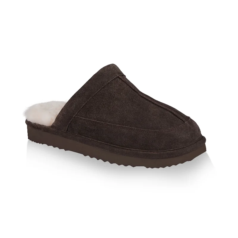 Slipper - boot style men's slippers for cold feet Luc men's slipper (Dark Brown)