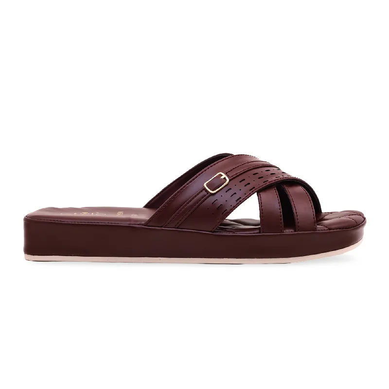 Men's slippers with a shock - absorbing midsole Maroon Formal Slipper FR8190