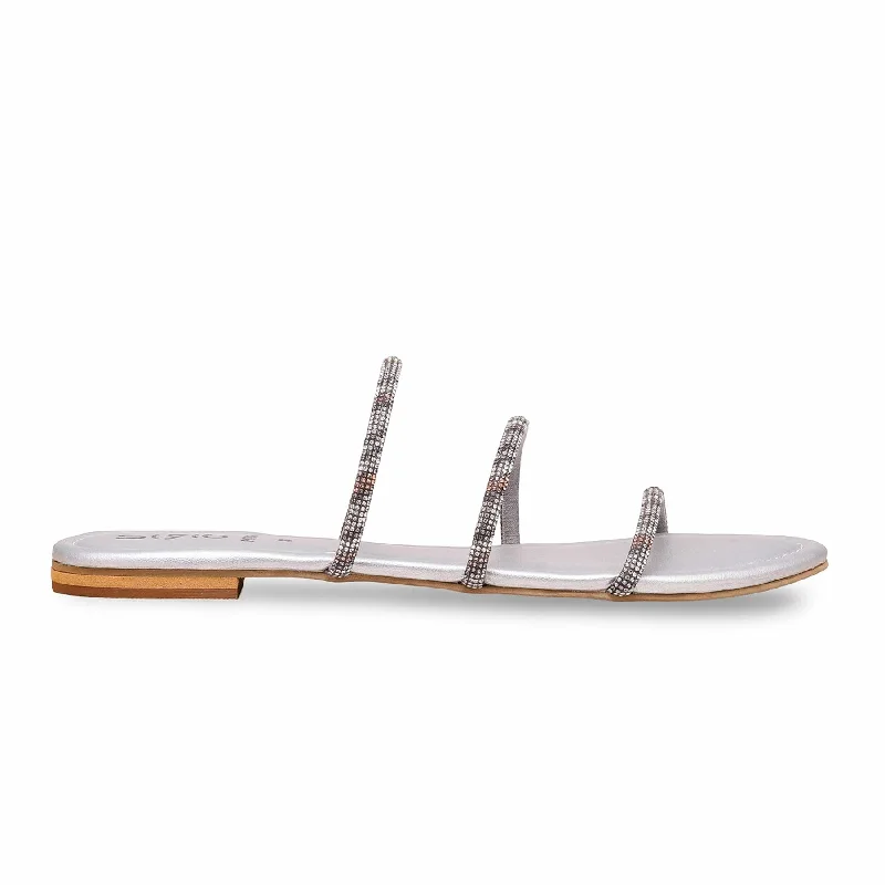 Men's slippers with a soft, flexible sole Silver Fancy Slipper FN7897