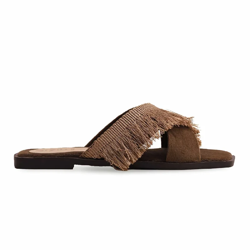 Men's slippers with a leather sole for a classic look Brown Casual Slipper CL2016