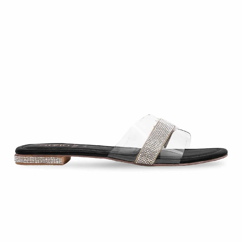 Men's slippers with a soft, flexible sole Black Formal Slipper FR8128