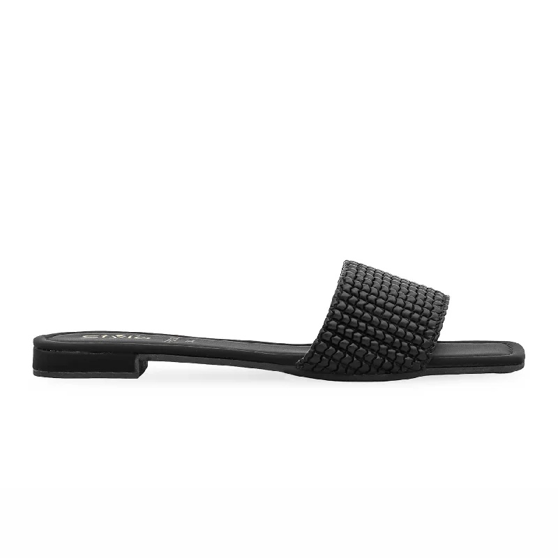 Men's slippers with a removable insole for cleaning Black Formal Slipper FR8230