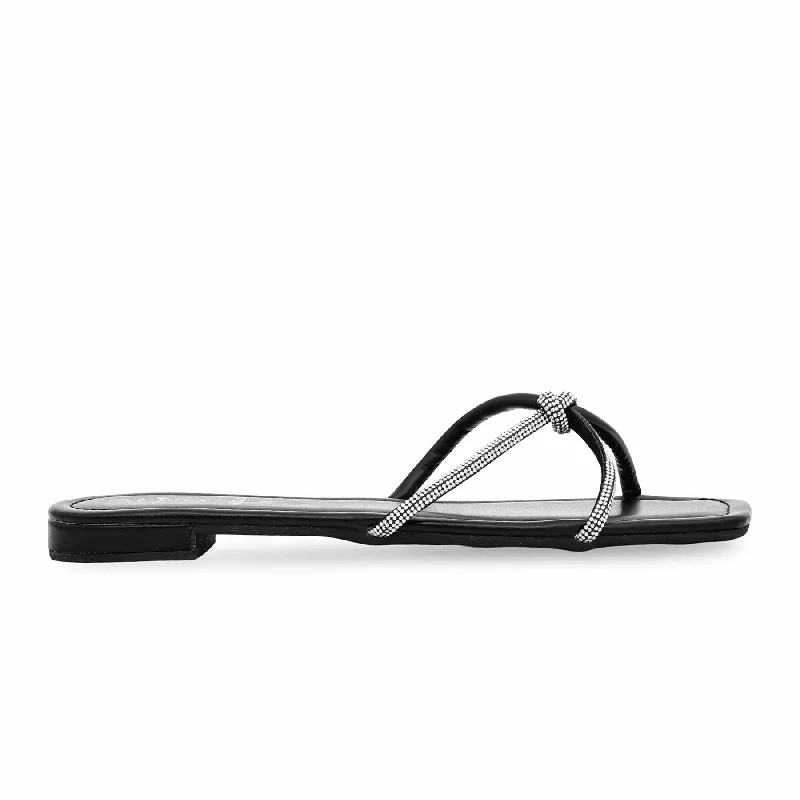 Men's slippers with a logo patch on the side Black Formal Slipper FR8224