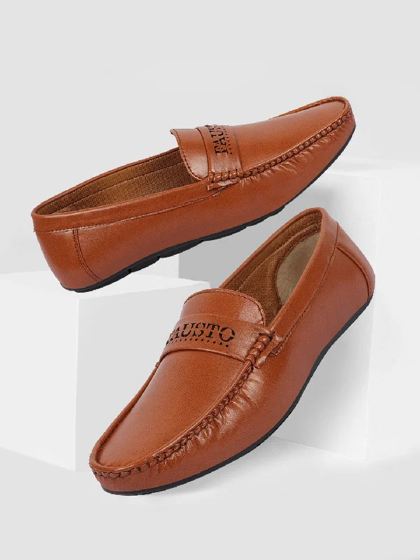 Men's casual shoes with a sporty look and feel Basics Men Tan Laser Cut Logo Design Slip On Loafer Mocassin Shoes Men's casual shoes with a sporty look and feel Basics Men Tan Laser Cut Logo Design Slip On Loafer Mocassin Shoes