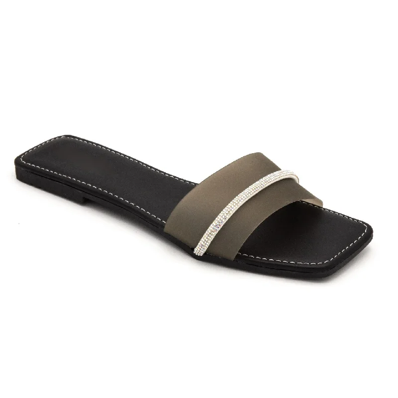 Men's slippers with a Velcro closure for easy on and off M084 flat slipper