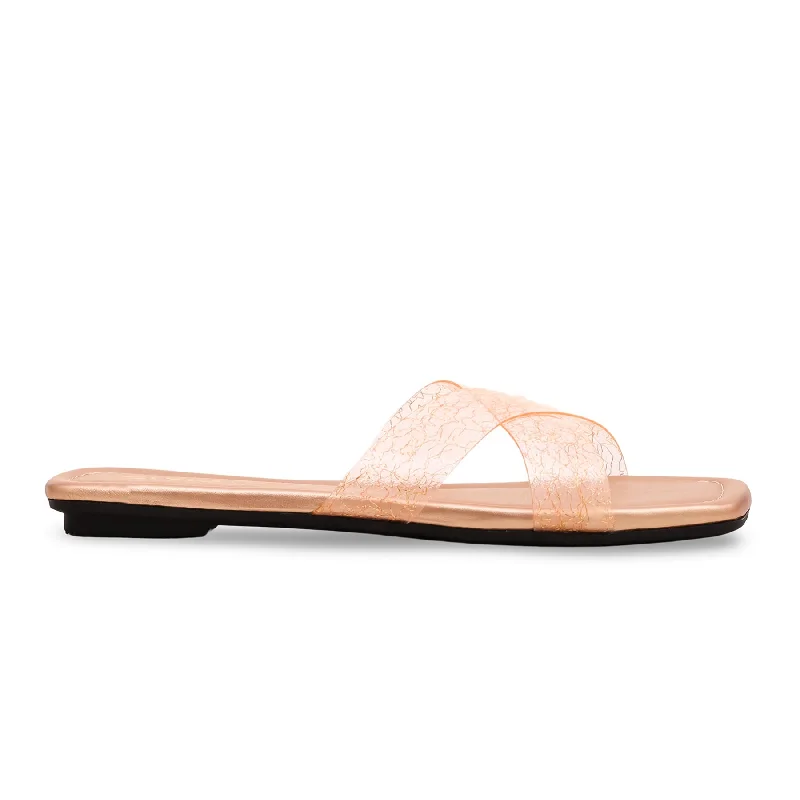 Men's slippers with a logo patch on the side Peach Casual Slipper CL1555