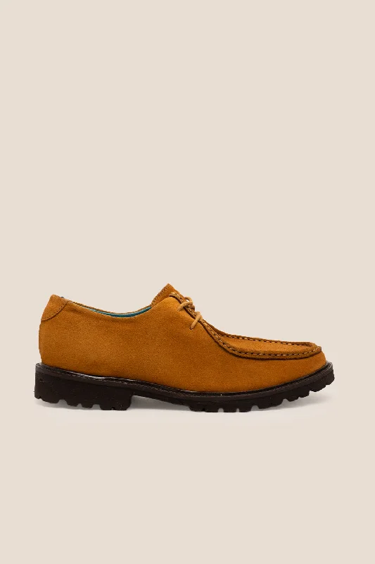 Men's casual shoes with a metallic trim Joshua Suede Tobacco