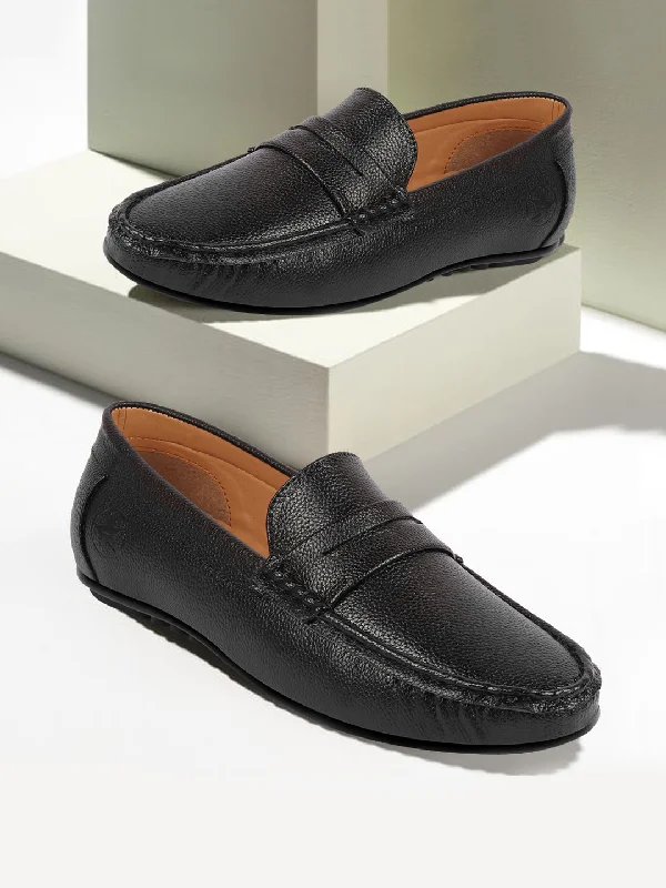 Men's casual shoes with a geometric pattern Men Black Hand Stitched Textured Design Casual Slip On Moccasins and Loafers Men's casual shoes with a geometric pattern Men Black Hand Stitched Textured Design Casual Slip On Moccasins and Loafers