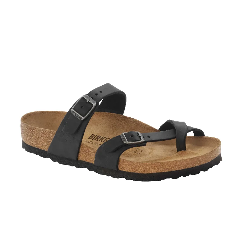 Men's sandals with a perforated leather upper for ventilation Men's sandals with a perforated leather upper for ventilation Mayari Black Oiled Leather