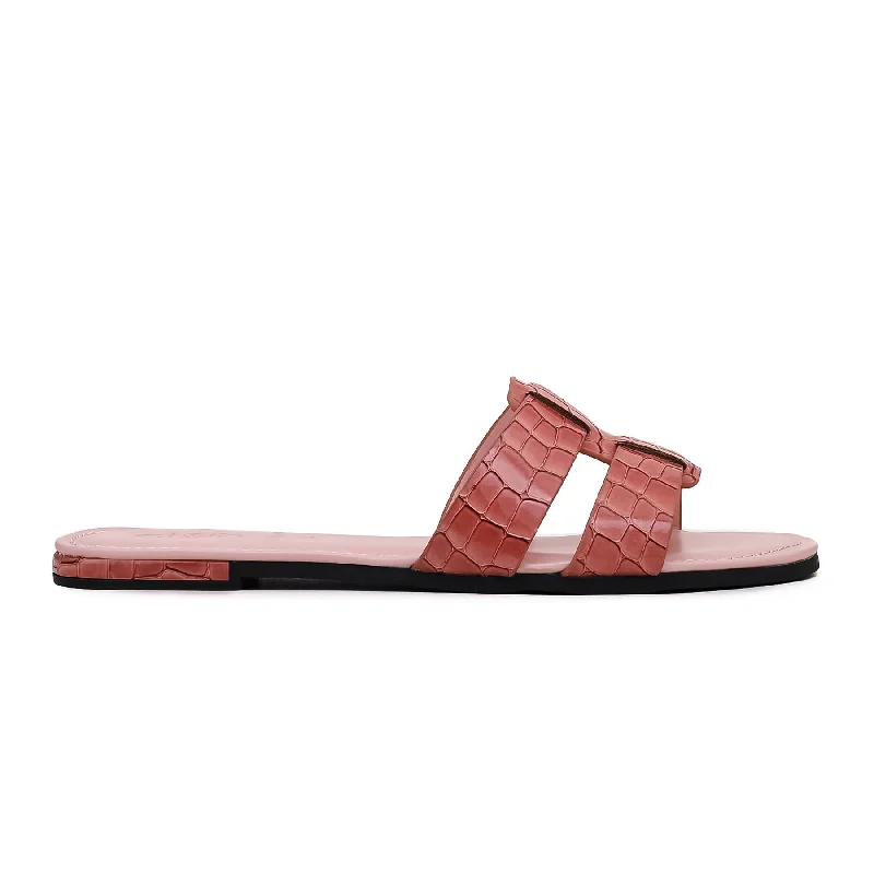 Men's slippers with a rubber sole for outdoor use Pink Formal Slipper FR8040