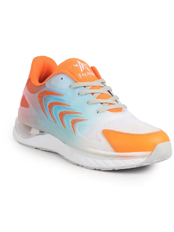Men's casual shoes with a thick sole for added height Men Orange Colorblocked Lace Up Sneakers| Sports Running Shoes|Anti-Skid Phylon Sole|Lace-Up Athleisure Shoes|Walking Shoes Men's casual shoes with a thick sole for added height Men Orange Colorblocked Lace Up Sneakers| Sports Running Shoes|Anti-Skid Phylon Sole|Lace-Up Athleisure Shoes|Walking Shoes