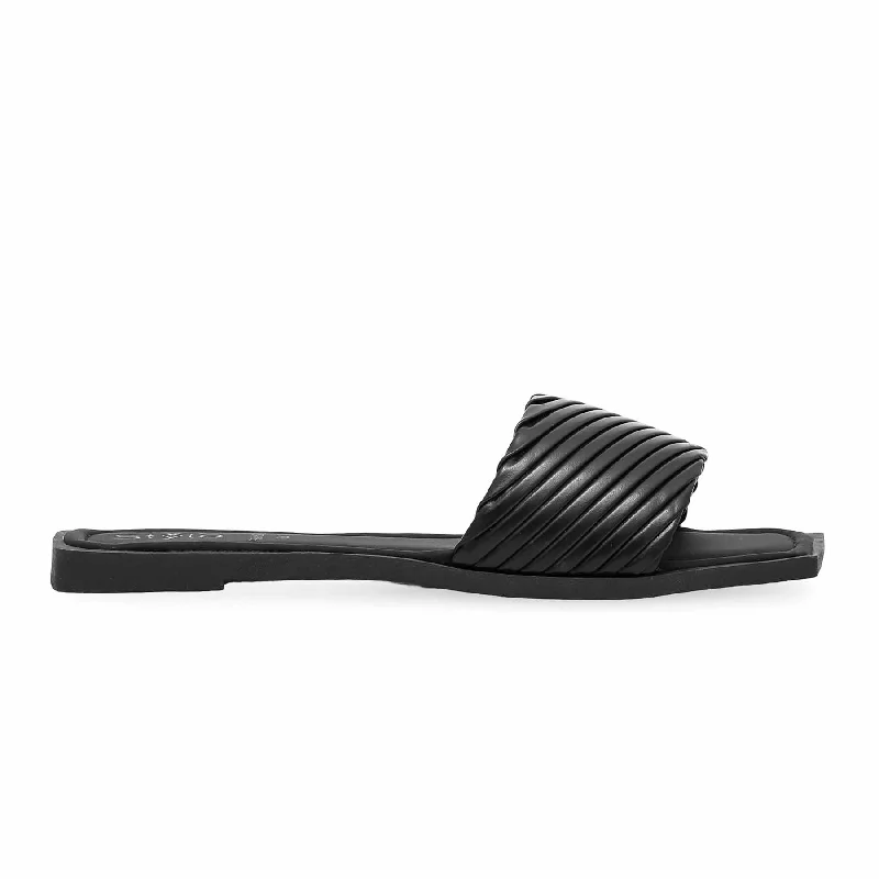 Men's slippers with a pointed toe for a stylish appearance Black Formal Slipper FR8221
