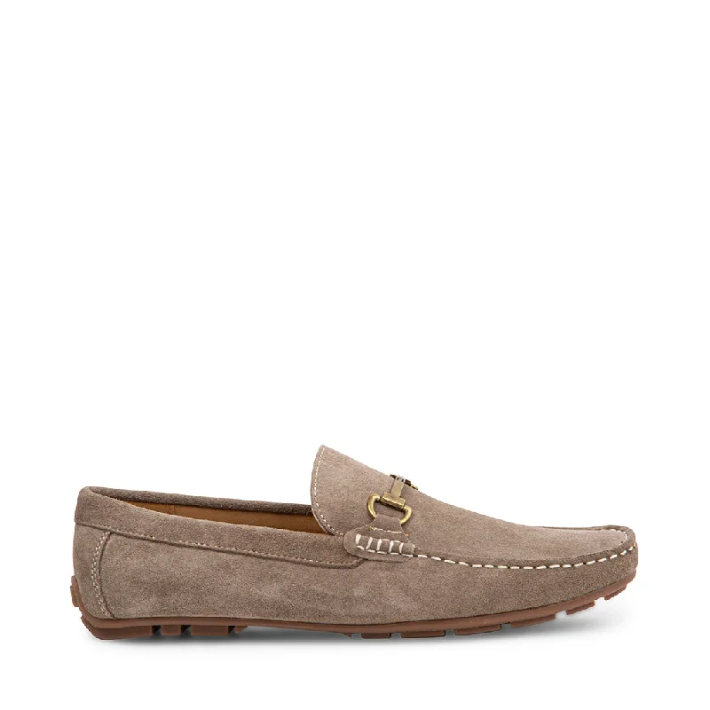 Men's loafers with a low - heeled design Men's loafers with a low - heeled design MAURIE TAUPE SUEDE Men's loafers with a low - heeled design Men's loafers with a low - heeled design MAURIE TAUPE SUEDE