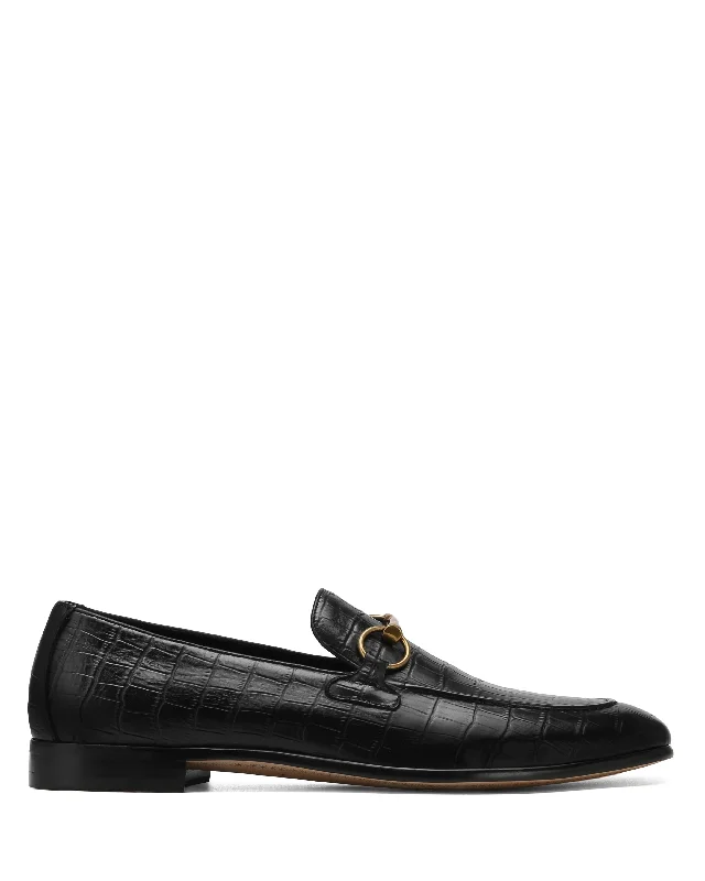 Men's loafers with a perforated leather upper for ventilation Men's loafers with a perforated leather upper for ventilation Roma Black Croc Leather Men's loafers with a perforated leather upper for ventilation Men's loafers with a perforated leather upper for ventilation Roma Black Croc Leather