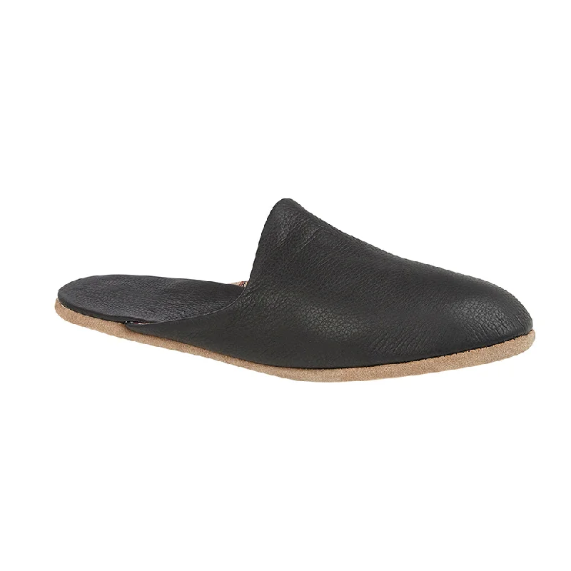 Men's slippers with a Velcro closure for easy on and off TROY Mens Leather Mule Slippers