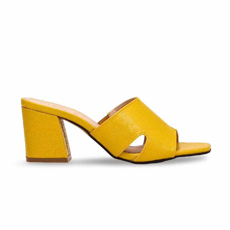 Men's slippers with a shock - absorbing midsole Yellow Formal Slipper FR8265