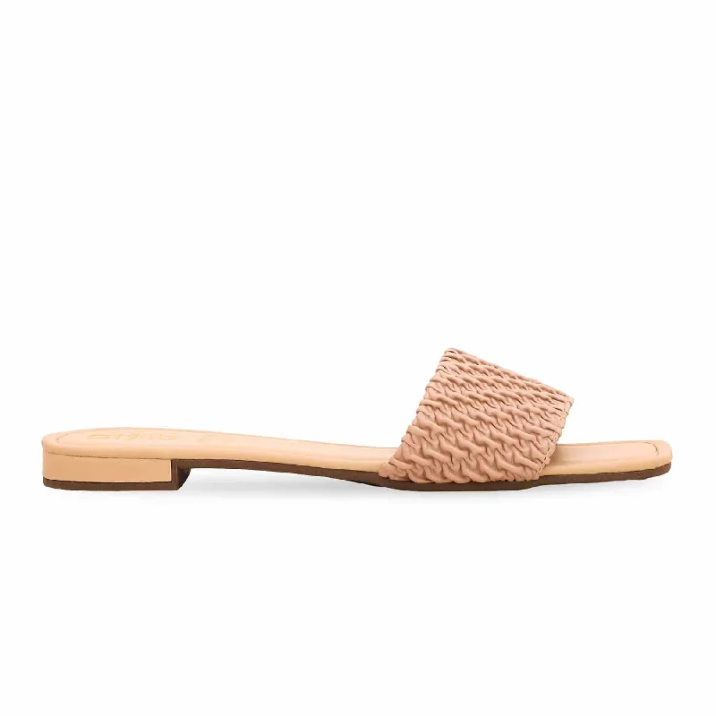Men's slippers with a pointed toe for a stylish appearance Beige Formal Slipper FR8214
