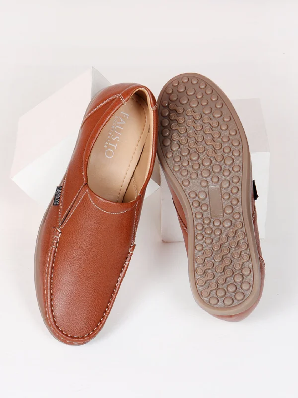 Men's casual shoes with a low - profile design Men Tan Side Stitched Casual Comfort Slip On Loafer Shoes Men's casual shoes with a low - profile design Men Tan Side Stitched Casual Comfort Slip On Loafer Shoes