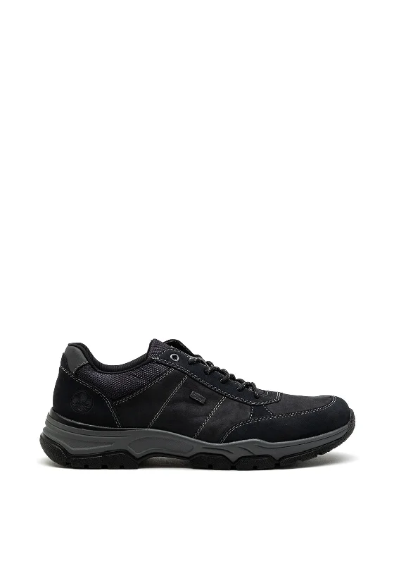 Men's casual sneakers with a mesh upper Rieker Mens Nubuck Shoe, Black