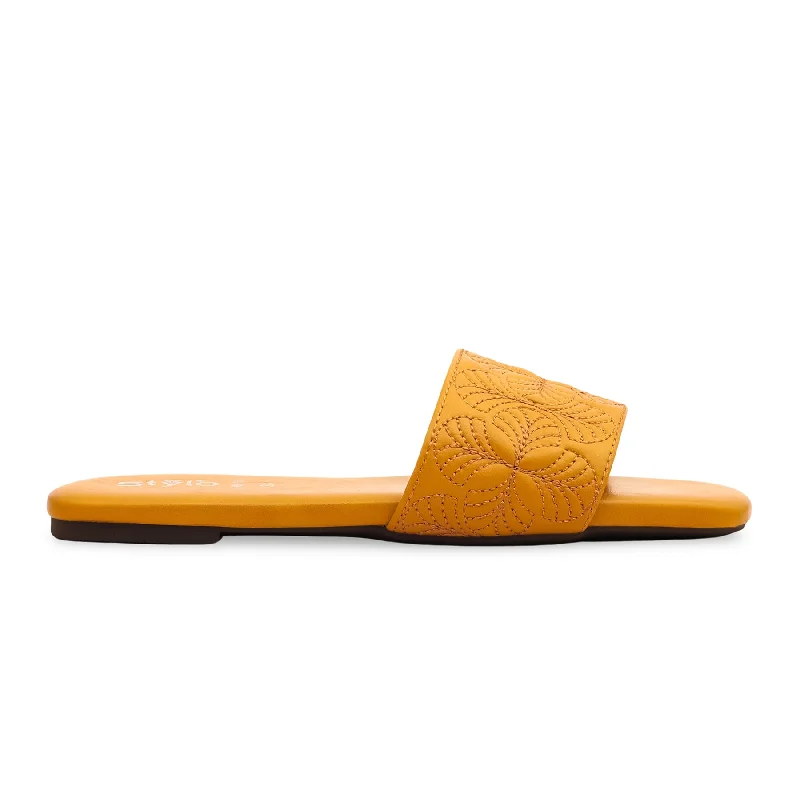 Men's slippers with a wool blend upper for warmth Yellow Formal Slipper FR8115