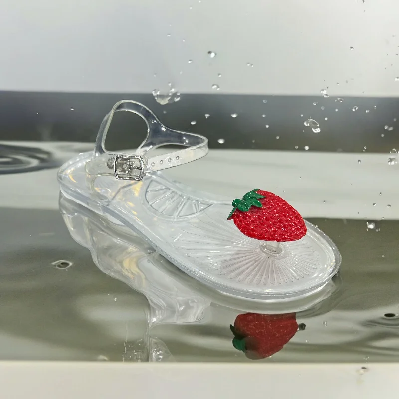 Men's slippers with a stretchy side panel for a better fit Crystal strawbry