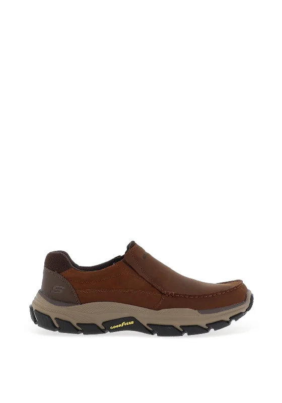 Men's casual sneakers with a mesh upper Skechers Respected Catel Slip-On Shoes, Dark Brown Men's casual sneakers with a mesh upper Skechers Respected Catel Slip-On Shoes, Dark Brown