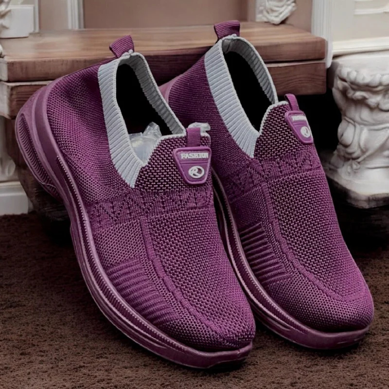Men's plush slippers with a faux fur lining Purple fabric shes