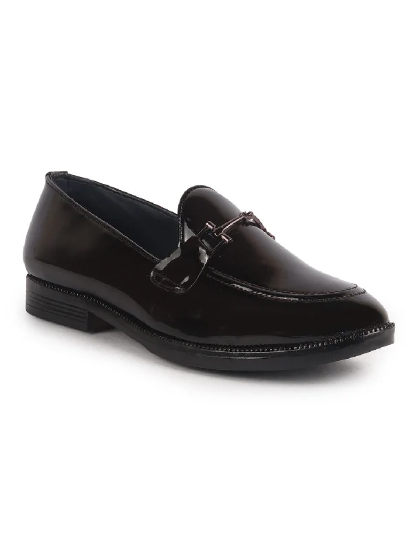 Men's casual sneakers with a mesh upper Men Brown Patent Leather Horsebit Buckle TPR welted Sole Ethnic Slip On Shoes|Party Shoe|Anti Skid Sole Men's casual sneakers with a mesh upper Men Brown Patent Leather Horsebit Buckle TPR welted Sole Ethnic Slip On Shoes|Party Shoe|Anti Skid Sole