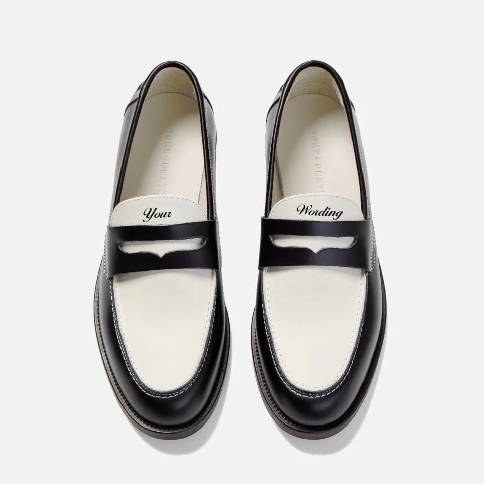 Men's loafers with a moc - toe design Men's loafers with a moc - toe design Hand-Painted Lettering Penny Loafer - Men's Men's loafers with a moc - toe design Men's loafers with a moc - toe design Hand-Painted Lettering Penny Loafer - Men's