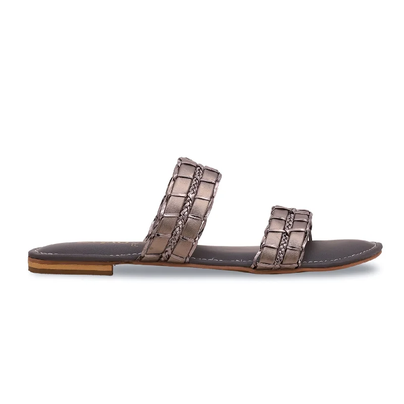 Men's slippers with a logo patch on the side Grey Formal Slipper FR8163