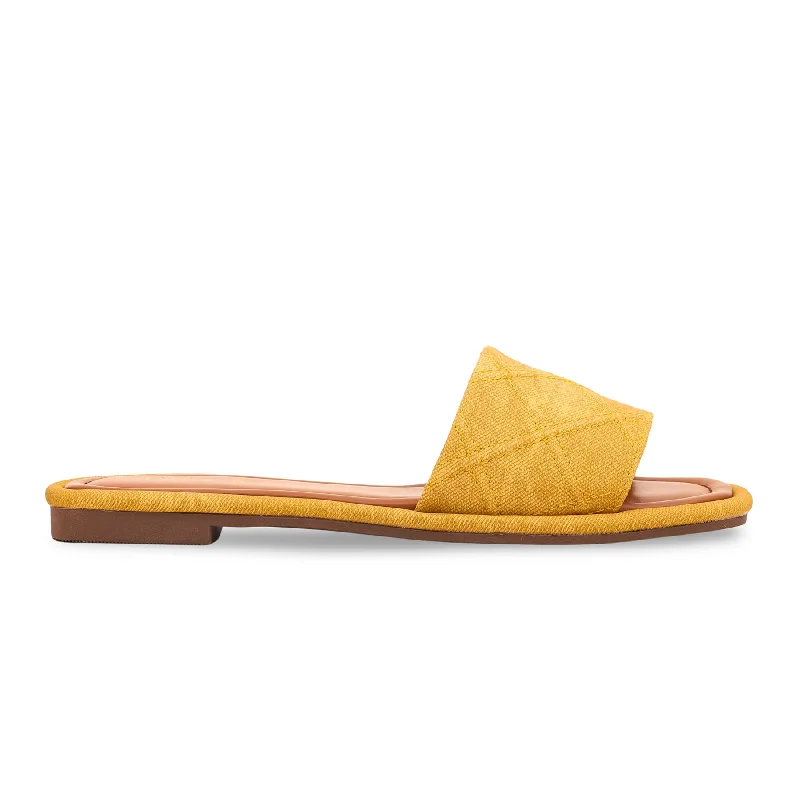 Men's slippers with a breathable fabric upper Yellow Formal Slipper FR8070